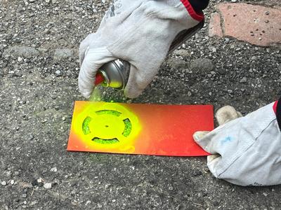 Target mask to be painted with spray can