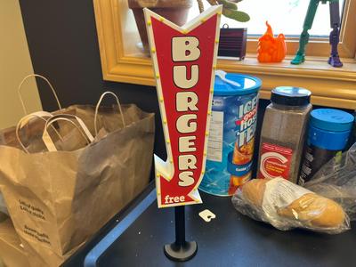 Free Burgers Vintage Sign