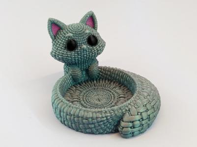 Knitted Cat Coaster