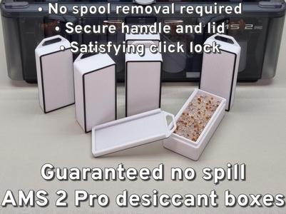 No spill AMS 2 Pro silica gel desiccant boxes