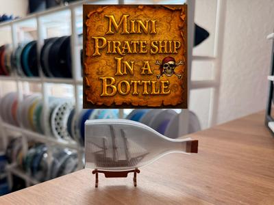 Mini Pirate Ship Display Bottle