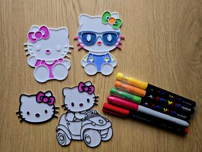 Hello Kitty Cute Car Fun Girl Craft DIY Coloring