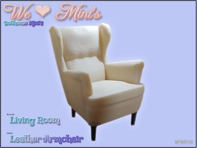 Dollhouse - Leather Armchair 1:18 1:12