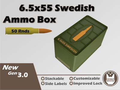 Ammo Storage Box 6.5x55 Swedish Swede- 50 Round