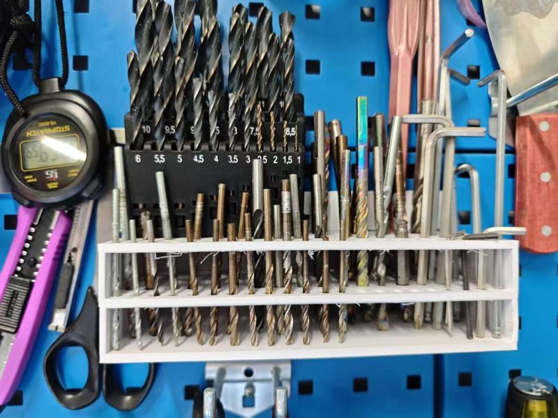Square Pegboard - Multi-Size Drill Bit Holder