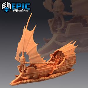 Tribal Ship - The Ramhorn / Orc Pirate War Boat / Corsair Sailing