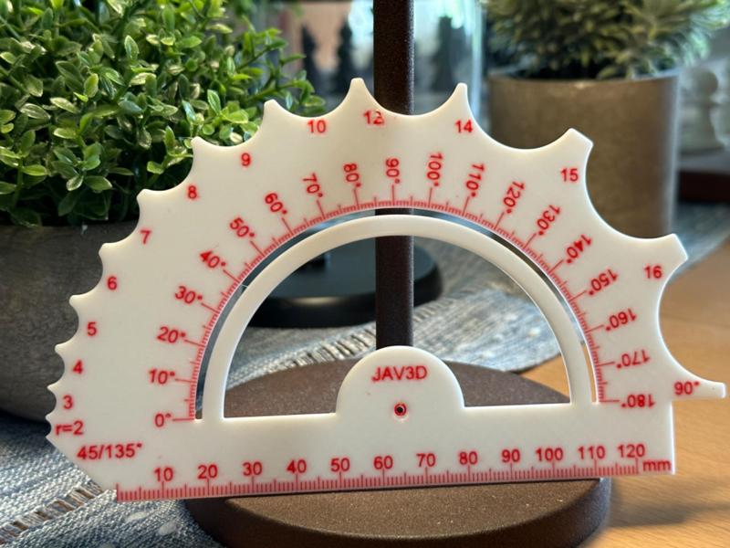 Template for Measuring Angles & Radii from 2-16mm
