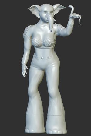 DND miniature - female loxodon