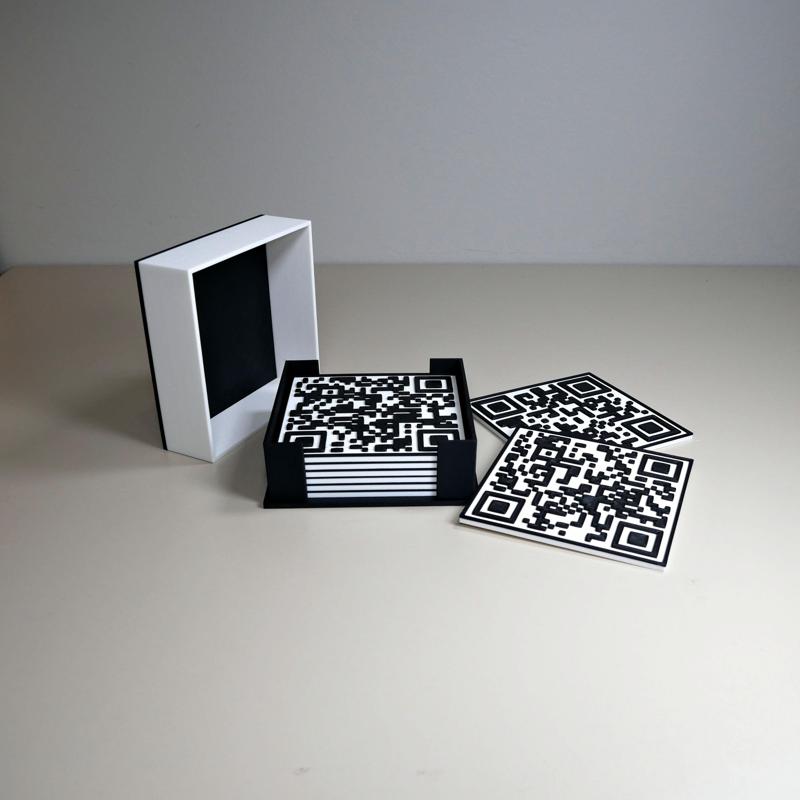 QR Code Coaster Set: Architecture Love it or Hate it!