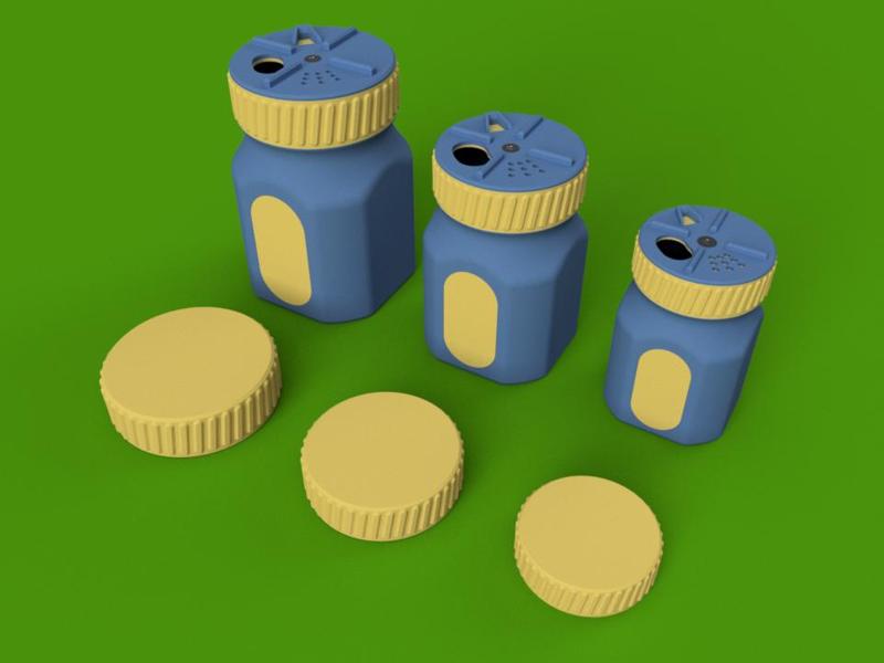 jar with different lids and customizable label
