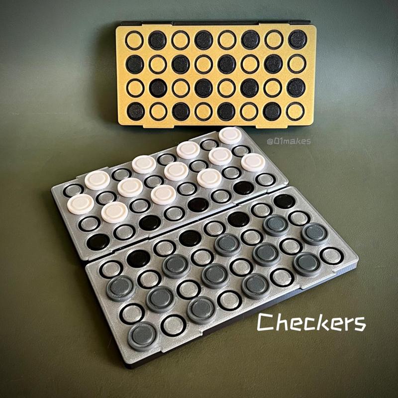 Checkers with travel case board game 