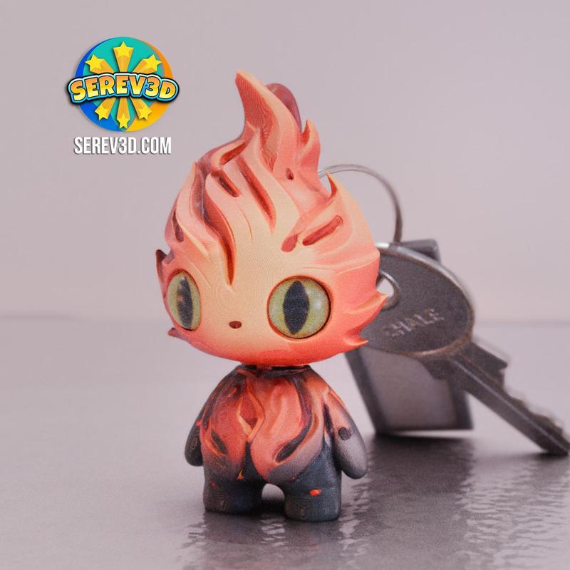Fire Imp - Fantasy Keychain - 3D print STL and 3MF file