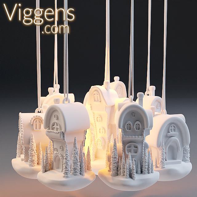 Bundle of Christmas homes - pendants/standing decorations - Resin & FDM