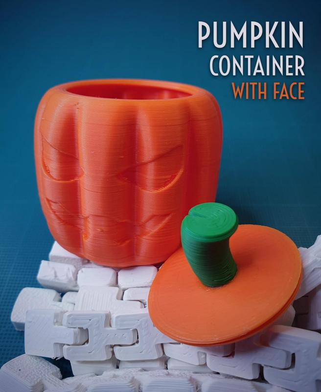 Pumpkin Container with Face || Halloween