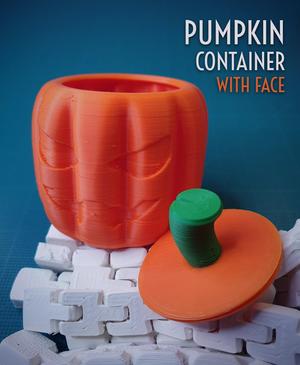 Pumpkin Container with Face || Halloween