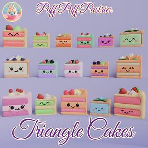 Kawaii Triangle Cakes Family