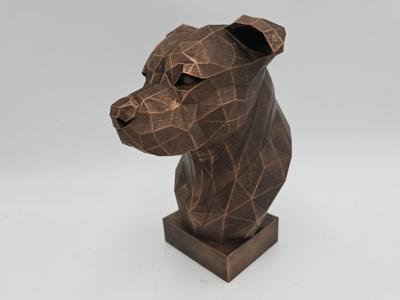STAFFORDSHIRE BULL TERRIER LOW POLY BUST