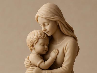 Mother's Day Statue with Happy Mother's Day text