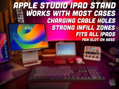 Apple Studio - iPad Stand - Works with Cases - Pen
