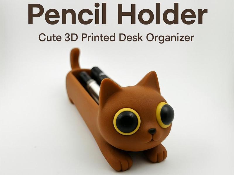 Cat Pencil Holder – Cute 3D Printed Desk Organizer