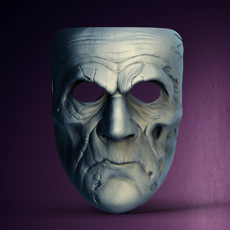 Zombie Spooky Mask - STL Format 3D Printable Ready File