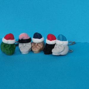 Santa skull keychain