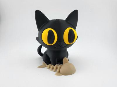 Cute Black Cat with Fishbone Kawaii sweet