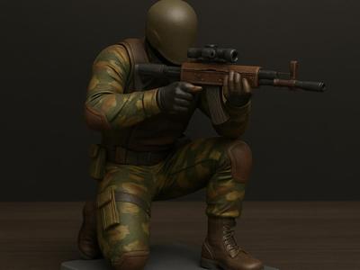 Sniper Soldier - 3D Printable STL Model