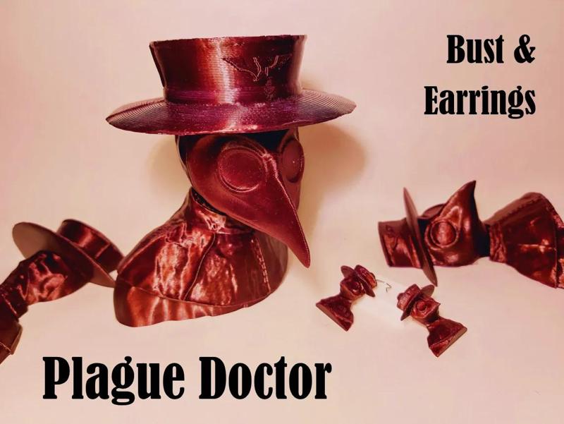 Plague Doctor (bust and earrings)   