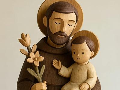Saint Anthony - Wood Carving Style