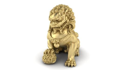 Chinese Lion sculpture 3DM STL OBJ model for 3D printing and CNC
