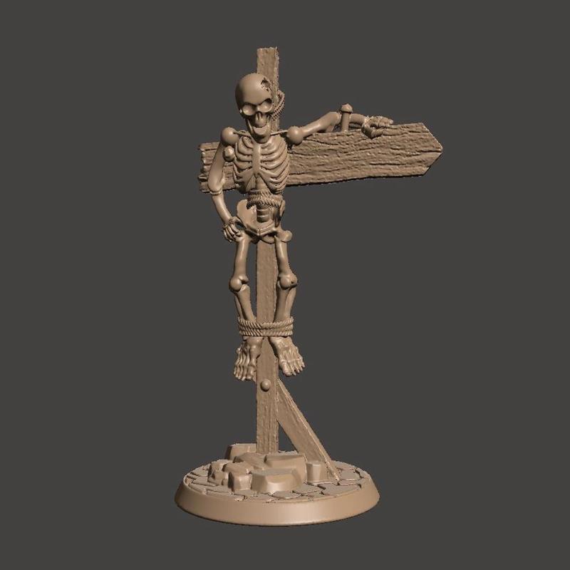 28mm Undead Skeleton Sign / Signpost