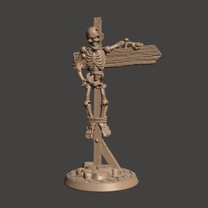 28mm Undead Skeleton Sign / Signpost