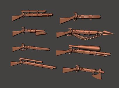 More 28mm Fantasy Arsenal of Muskets Percussion / Flintlock Firearms and Guns
