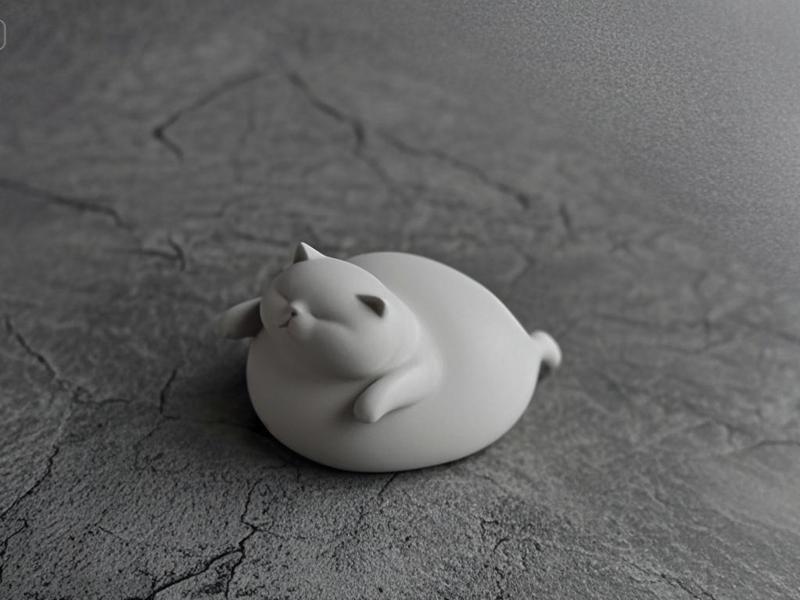 Adorable chubby cat miniature model