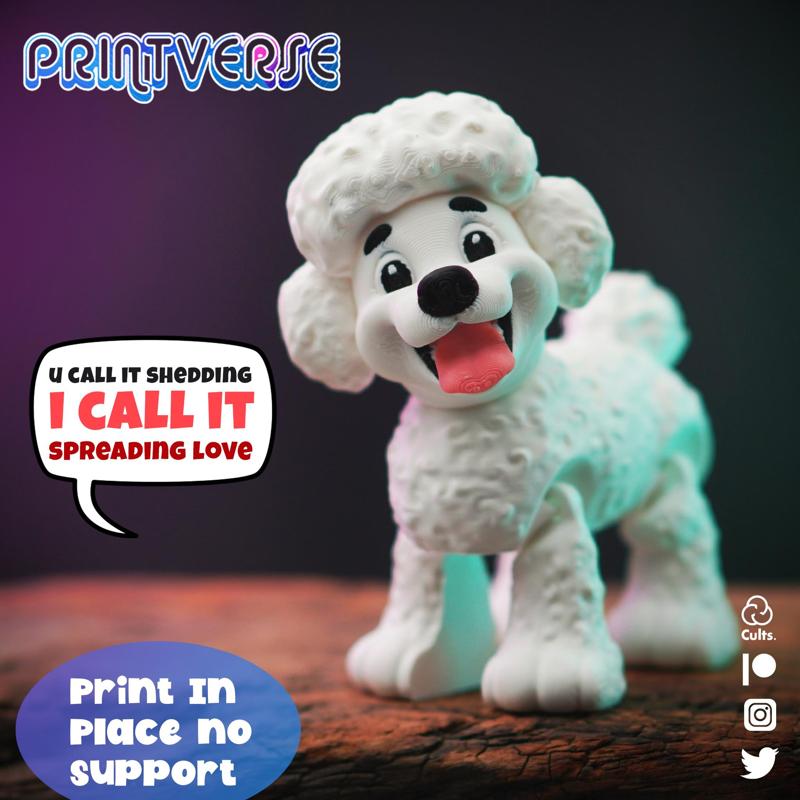 Flexy Print In Place Poodle Dog