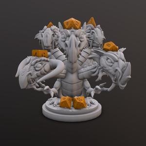 Polychromatic Dragon Dice Holder/ Chibi Head