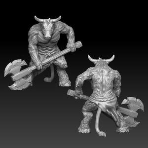 Minotaur warrior with twohanded axe