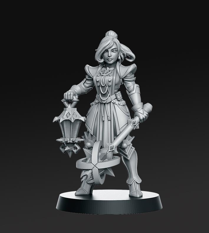 Zoe Tsun - Female Paladin - 32mm - DnD