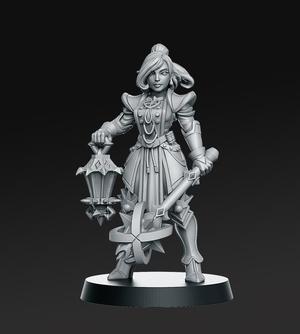 Zoe Tsun - Female Paladin - 32mm - DnD