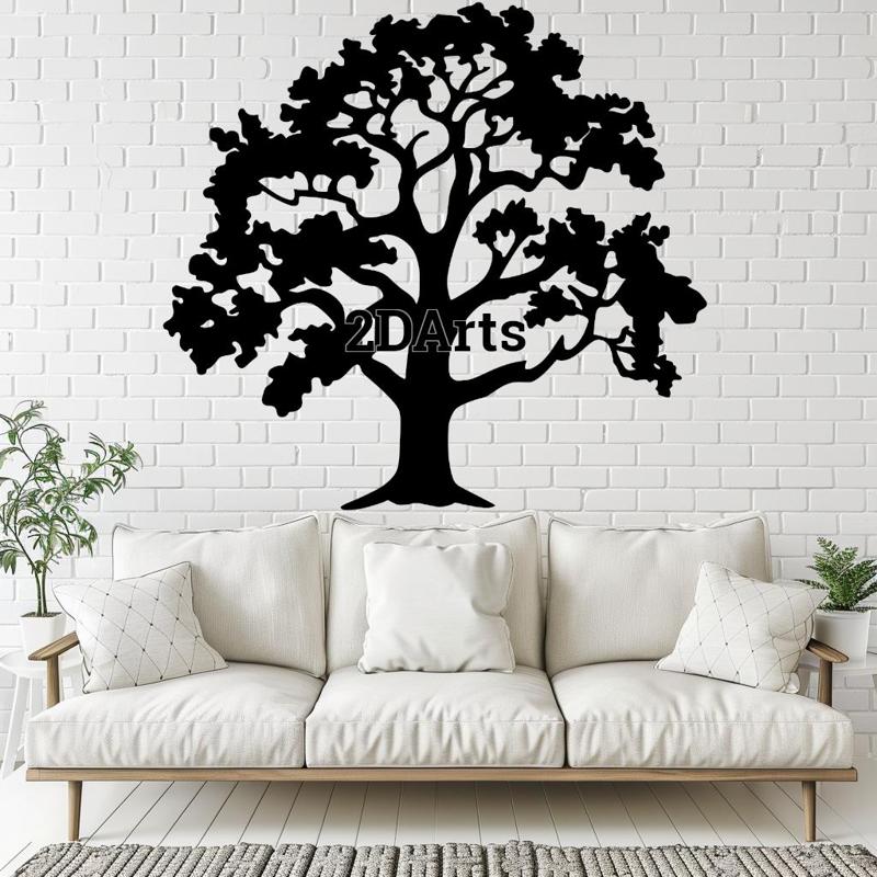 Tree 2D Wall Art/Window Art - Digital STL & SVG Files for 3D Printing and Laser Cutting