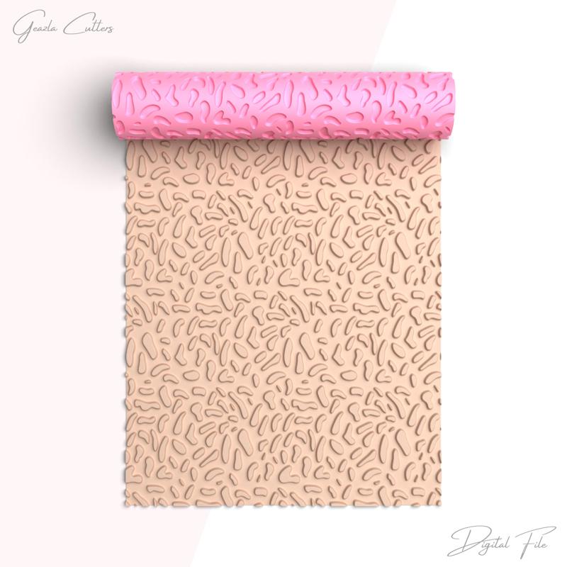 Animal Skin Texture Roller For Polymer Clay, Animal Skin Clay Texture Rolling Pin, No: 1411