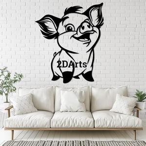 Cute Cartoon Baby Pig Silhouette STL File for 3D Printing and Laser Cutting