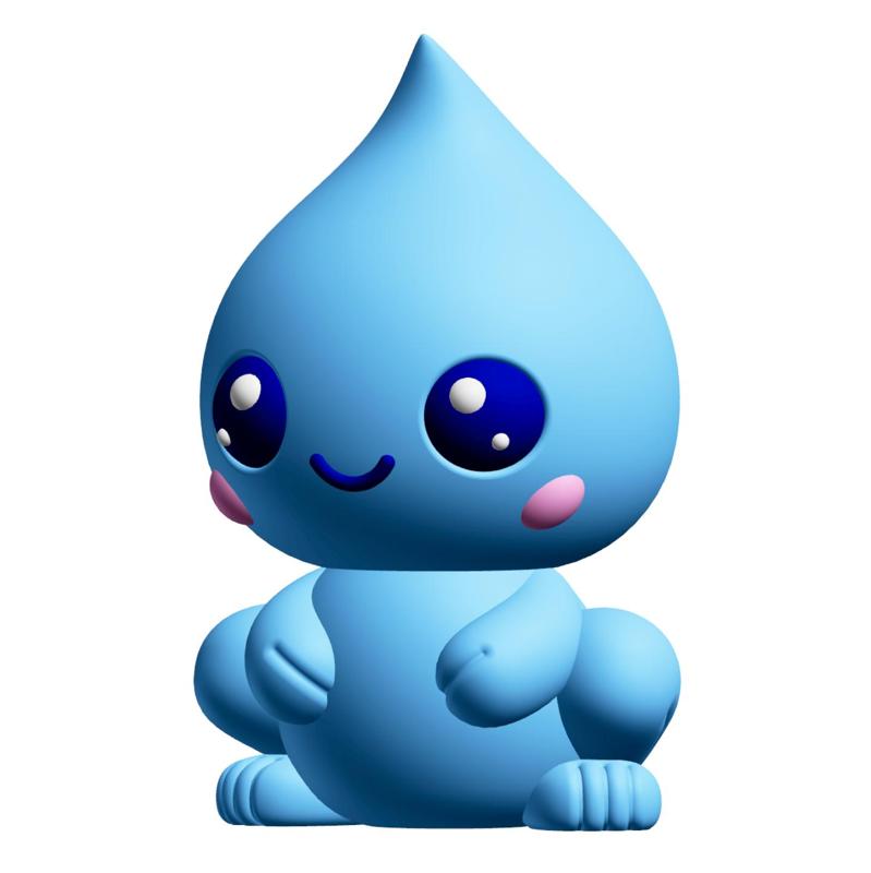 Creature Kin Driplet Figure Cute Waterdrop Frog Art Toy Royalty-Free