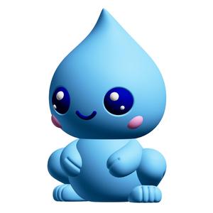 Creature Kin Driplet Figure Cute Waterdrop Frog Art Toy Royalty-Free