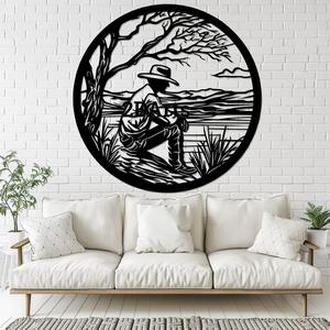 Cowboy at Water 2D Wall Art/Window Art