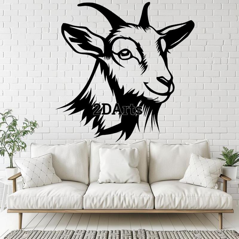 Goat Head 2D Wall Art/Window Art - Digital STL & SVG Files for 3D Printing and Laser Cutting