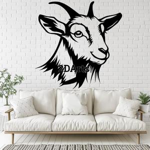 Goat Head 2D Wall Art/Window Art - Digital STL & SVG Files for 3D Printing and Laser Cutting