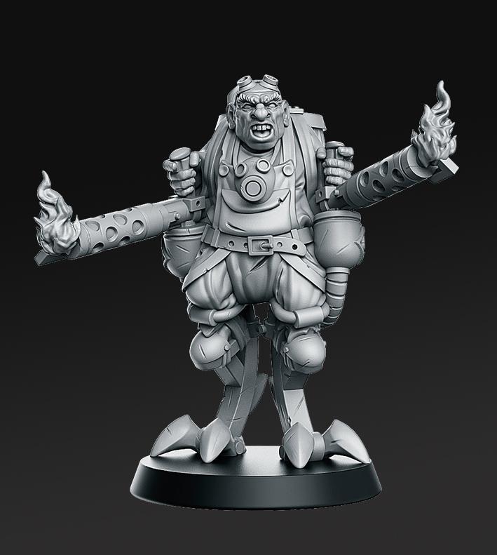 Pyrodwarf - From Wasteland - 32mm - DnD -