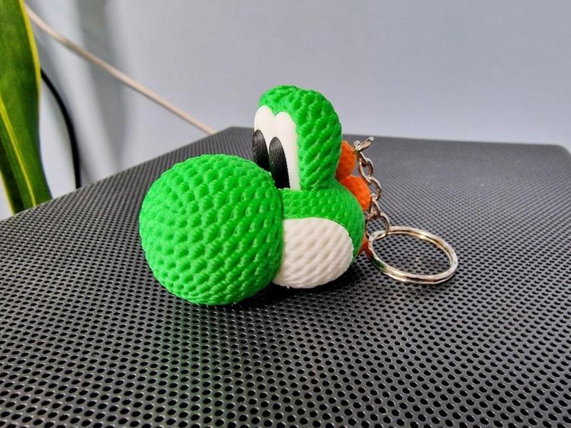 Crochet style Yoshi (ヨッシー Yosshī) Keyring